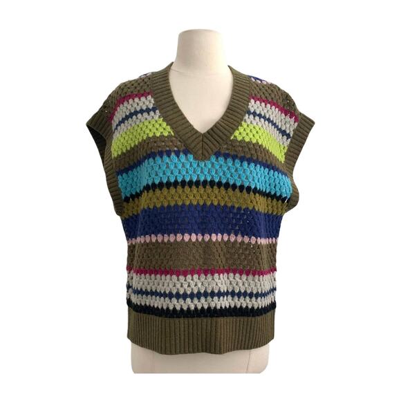 BAUM UND PFERDGARTEN Coletta Striped Crochet Sweater Vest - Picture 3 of 12